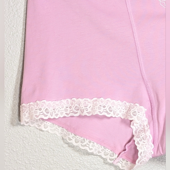 NWT Auden Cotton Blend Lace Trim Boyshort - Size M Pink Lavender - Picture 3 of 5